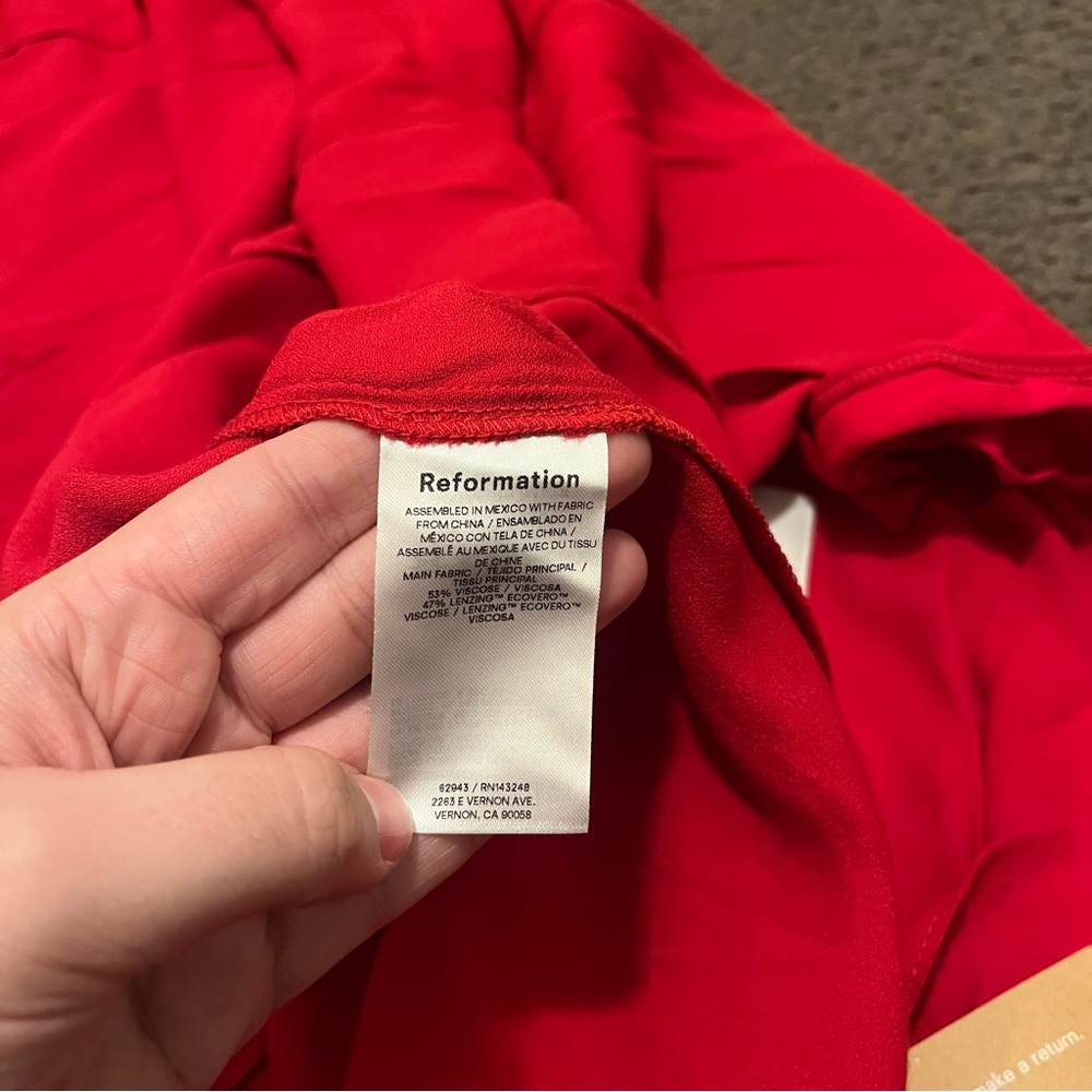 Reformation Bryson Dress Cherry 2 Pink Red NWT - Picture 9 of 10